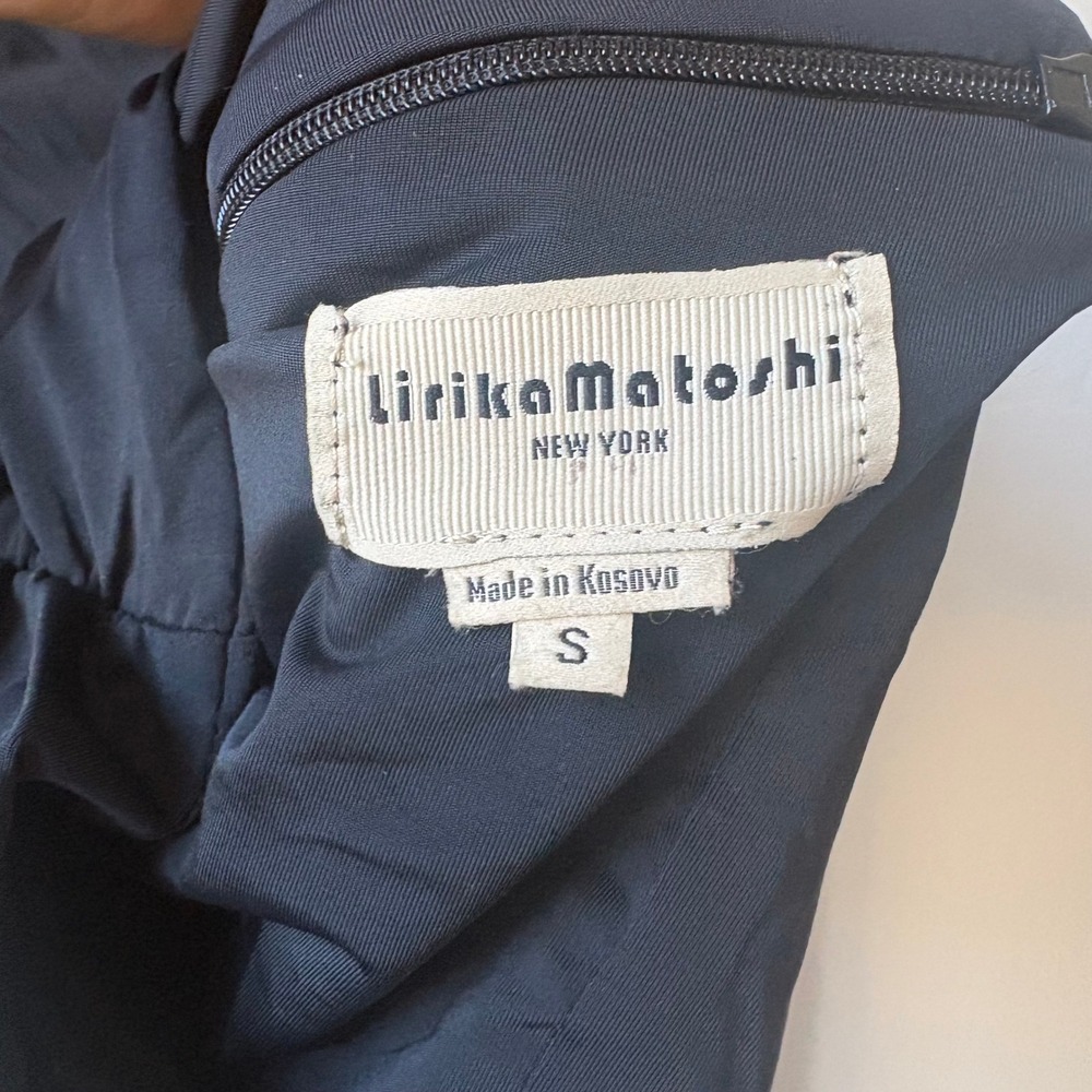Lirika Matoshi Desa Top Ruched Long Sleeve Top Black White Pleated Bust Small - Picture 7 of 7